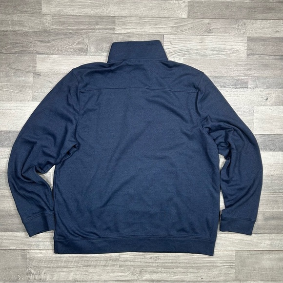Perry Ellis Men's Navy-Blue Quarter Zip Sweater - Picture 5 of 5